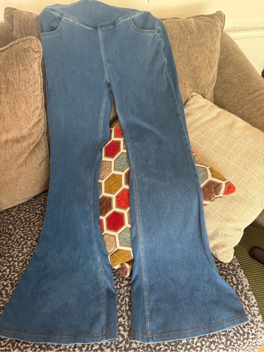 HALARA Blue Flare Wide-Leg Jeans